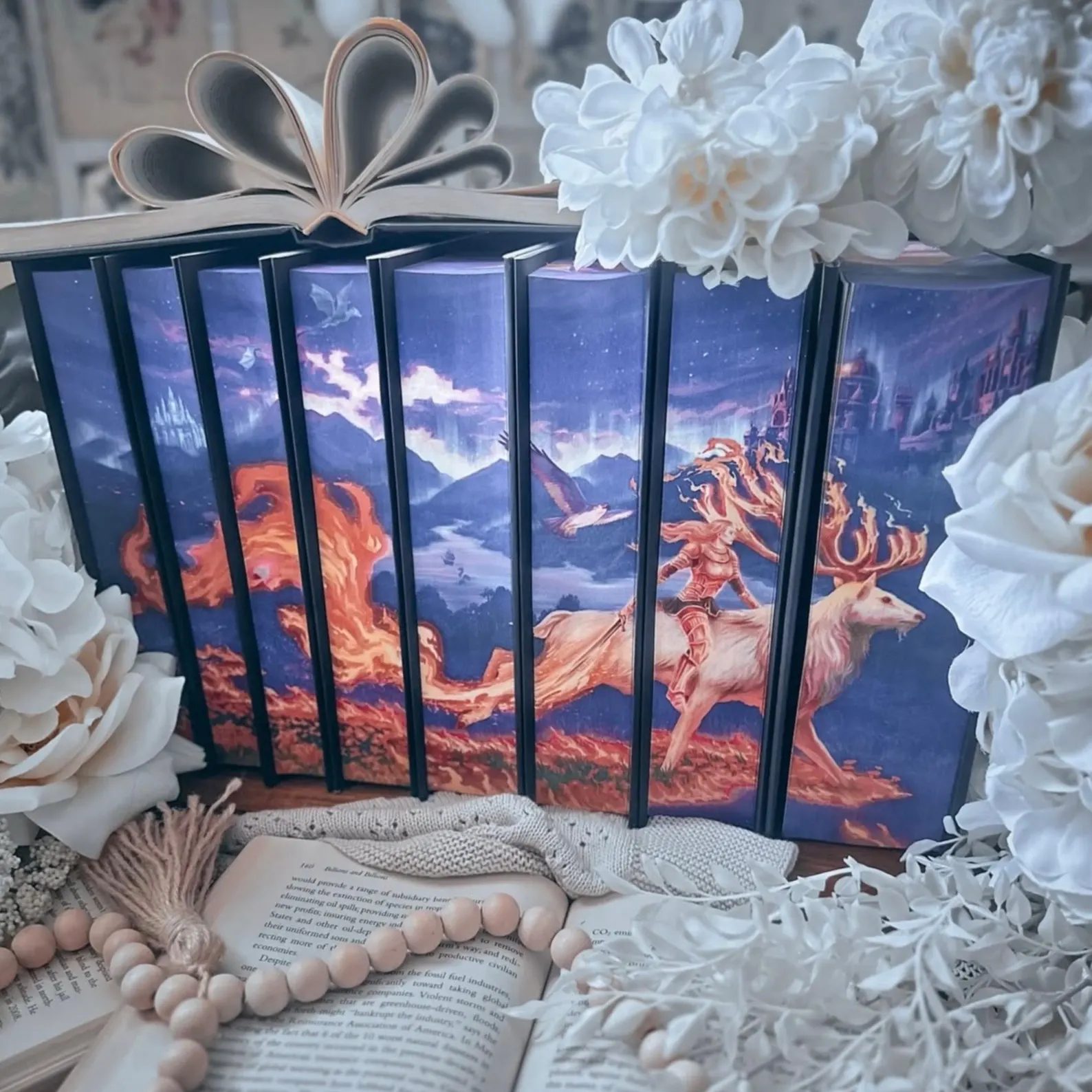 Collectible sprayed edge ACOTAR book set A Court of Thorns and Roses fantasy series Drowsy Dragon Bookstore Cabot Arkansas